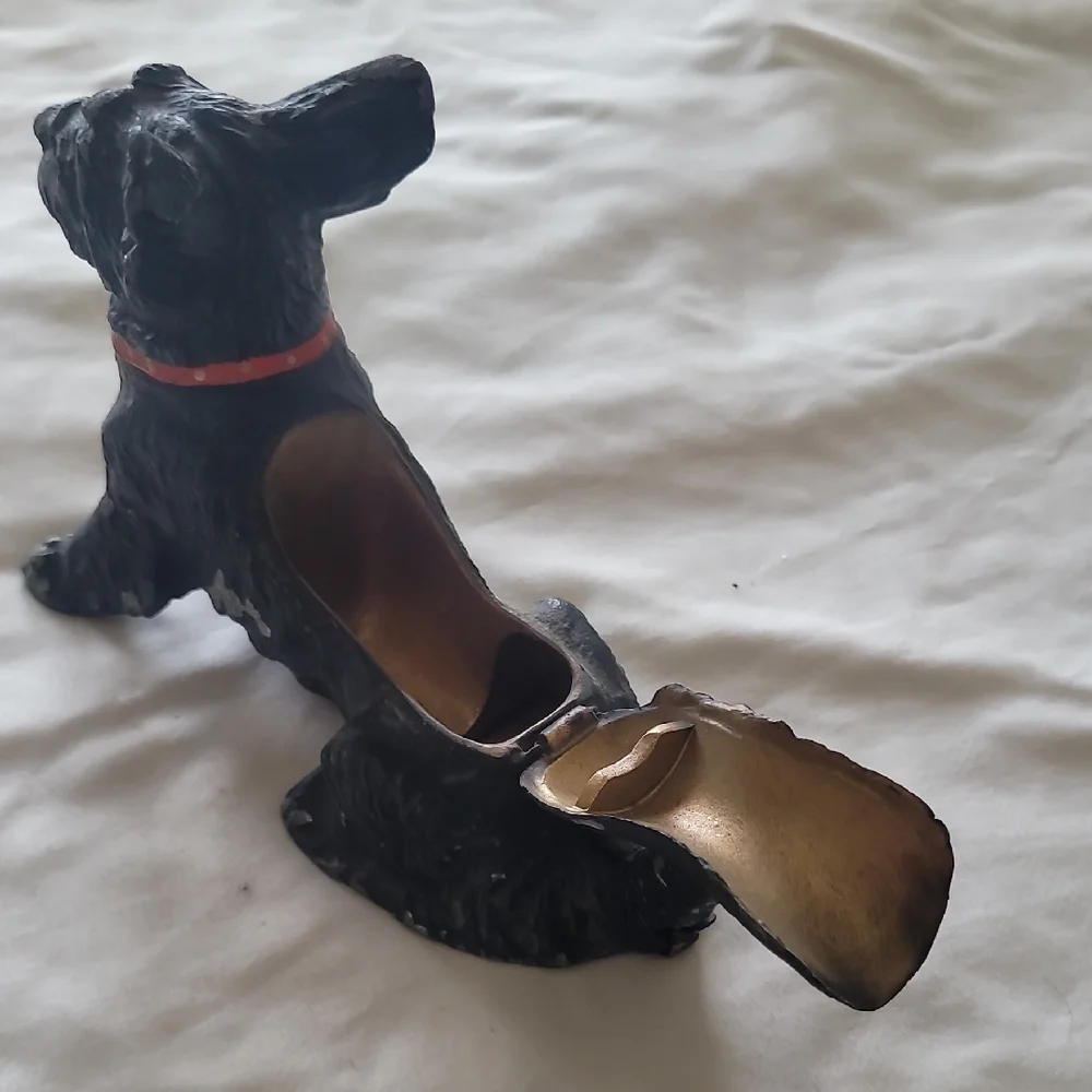 Black Dog Figurine with Red Collar